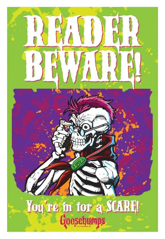 Goosebumps Metal Sign Reader Beware