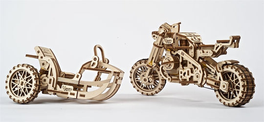 Ugears 3D Wooden Puzzle Scrambler UGR-10 with sidecar