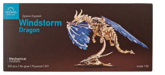 Ugears 3D Wooden Puzzle Windstorm Dragon