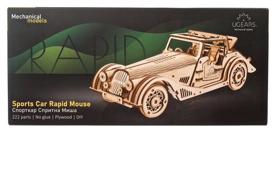 Ugears 3D Wooden Puzzle Sports Car Rapid Mouse