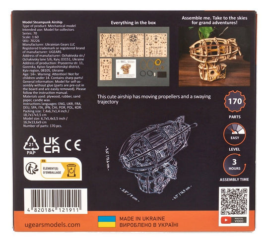 Ugears 3D Wooden Puzzle Steampunk Airship