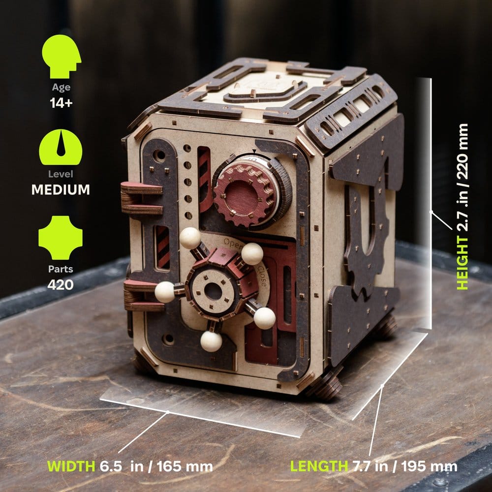 Ugears 3D Wooden Model Kit Safe Too 17 cm
