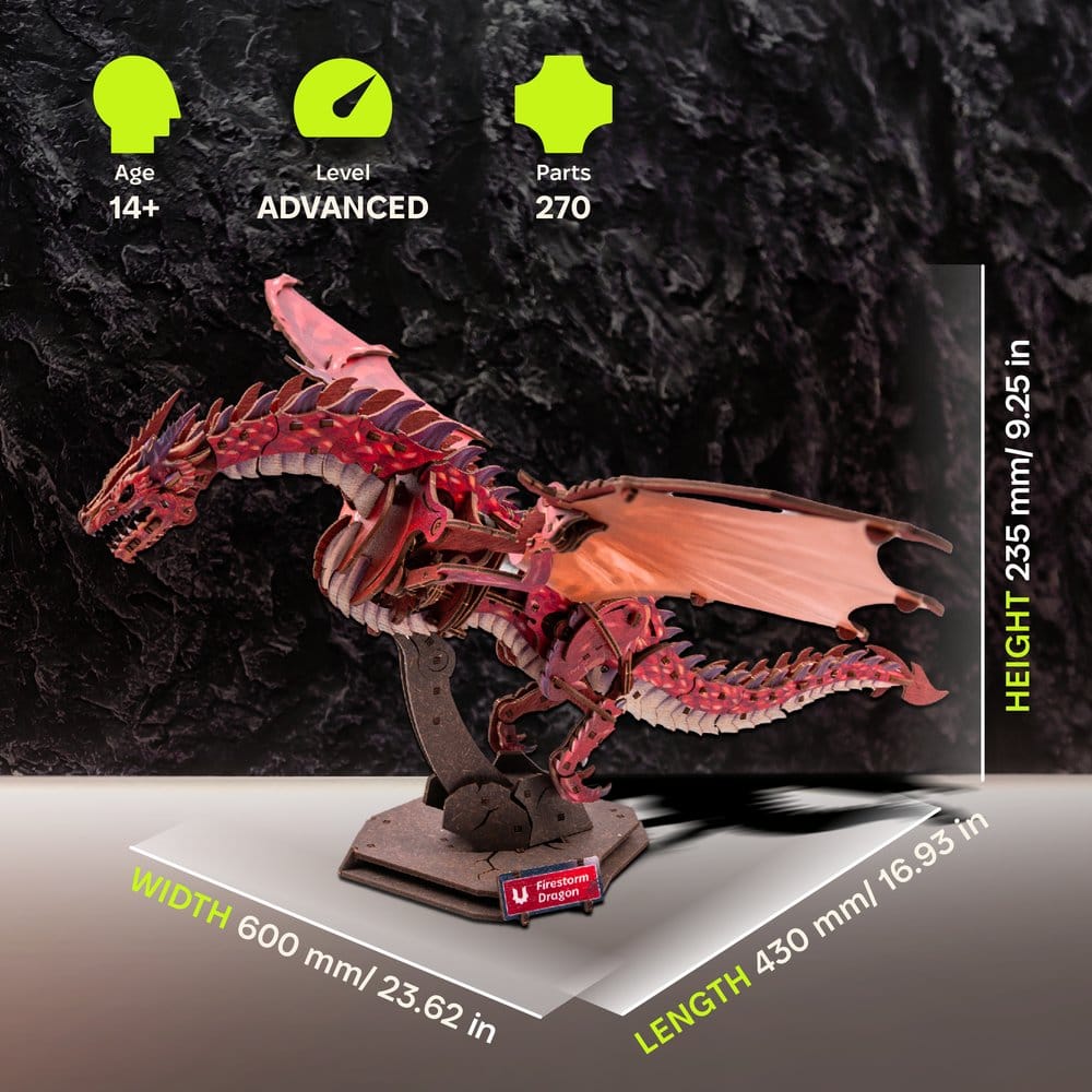 Ugears 3D Wooden Model Kit Firestorm Dragon 43 cm