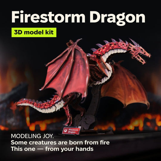 Ugears 3D Wooden Model Kit Firestorm Dragon 43 cm