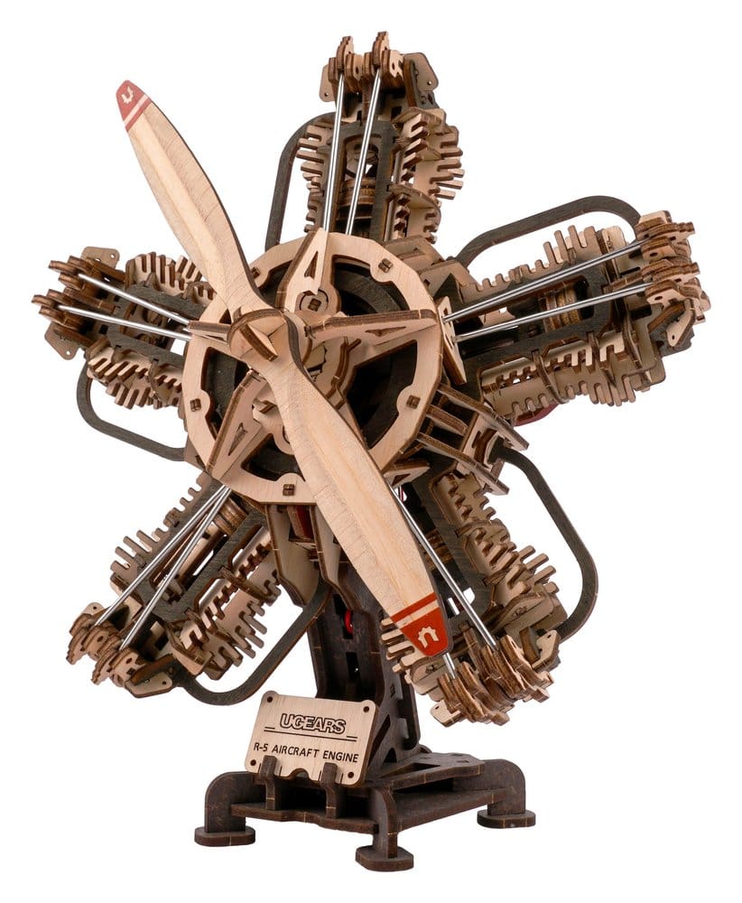 Ugears 3D Wooden Model Kit R-5 Aircraft Engine 25 cm