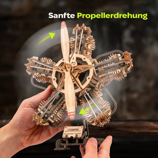 Ugears 3D Wooden Model Kit R-5 Aircraft Engine 25 cm