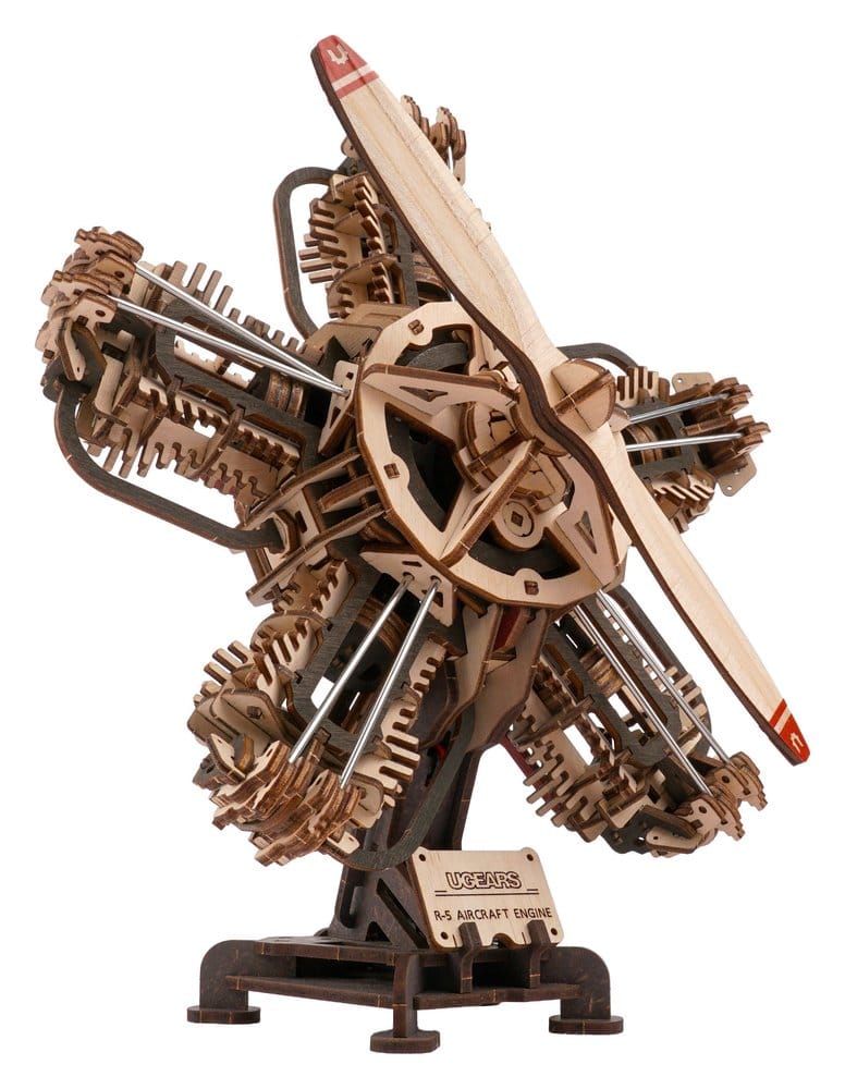 Ugears 3D Wooden Model Kit R-5 Aircraft Engine 25 cm