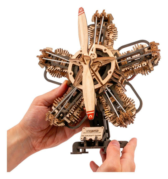 Ugears 3D Wooden Model Kit R-5 Aircraft Engine 25 cm