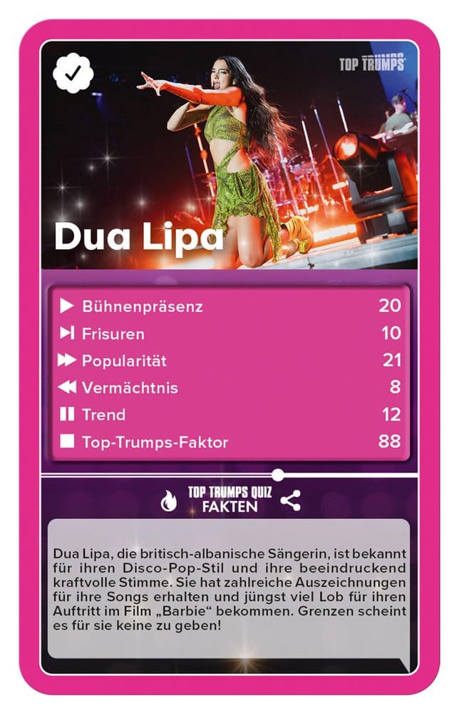 Popstars Card Game Top Trumps *German Version*