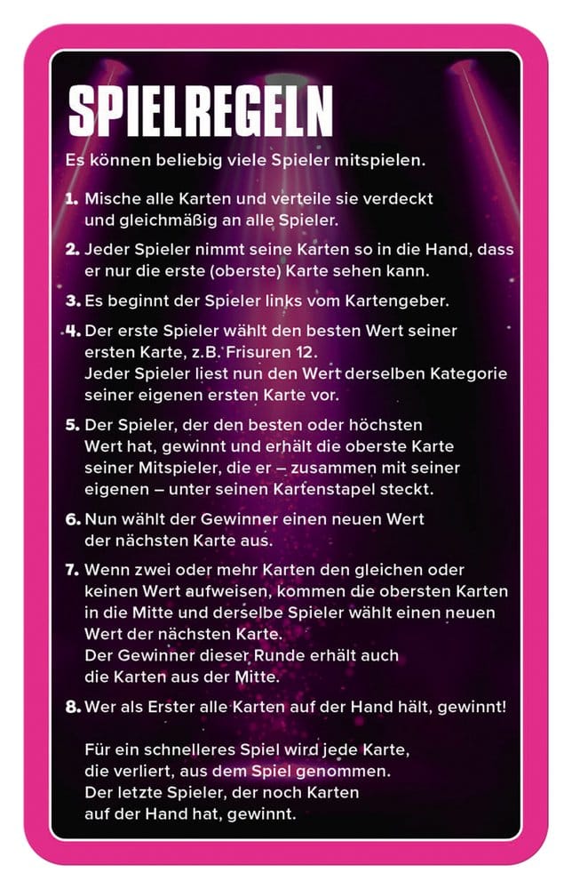 Popstars Card Game Top Trumps *German Version*