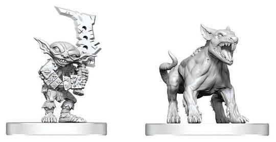Pathfinder Battles Deep Cuts Unpainted Miniature Goblin Commando & Goblin Dog 13 cm