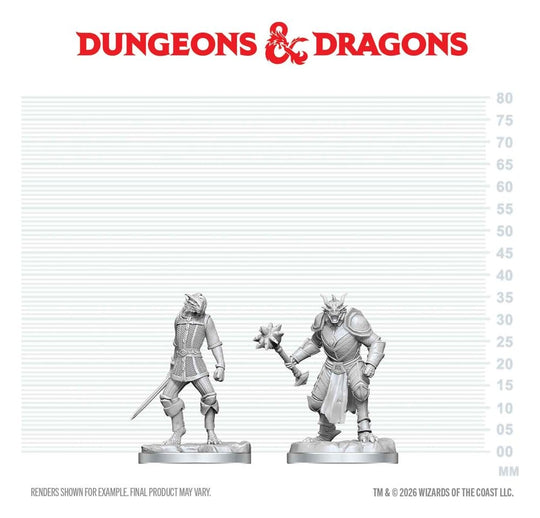 Dungeons & Dragons Nolzur's Marvelous Miniatures Unpainted Miniature Dragonborn Paladin & Dragonborn Squire 14 cm