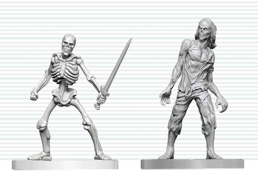 Dungeons & Dragons Nolzur's Marvelous Miniatures Unpainted Miniature Zombie & Skeleton 14 cm