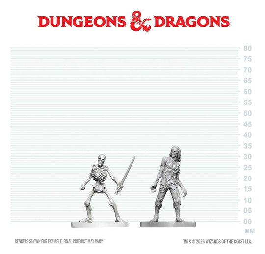 Dungeons & Dragons Nolzur's Marvelous Miniatures Unpainted Miniature Zombie & Skeleton 14 cm