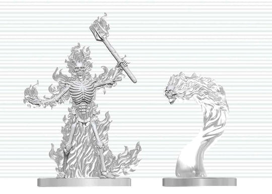 Dungeons & Dragons Nolzur's Marvelous Miniatures Unpainted Miniature Flaming Skeleton & Flameskull 14 cm
