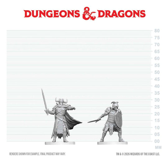 Dungeons & Dragons Nolzur's Marvelous Miniatures Unpainted Miniature Death Knight & Death Knight Aspirant 14 cm