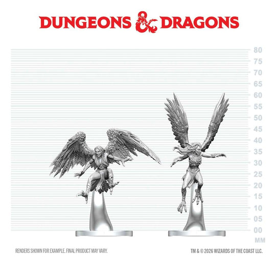 Dungeons & Dragons Nolzur's Marvelous Miniatures Unpainted Miniature Harpies 17 cm