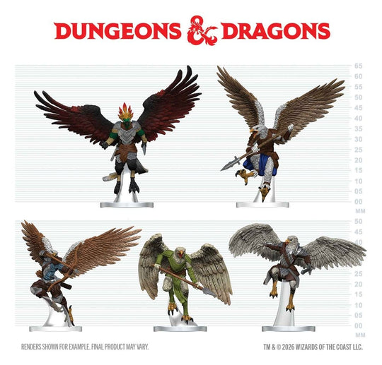 D&D Icons of the Realms Mini Figures Aarakocra Flock 20 cm
