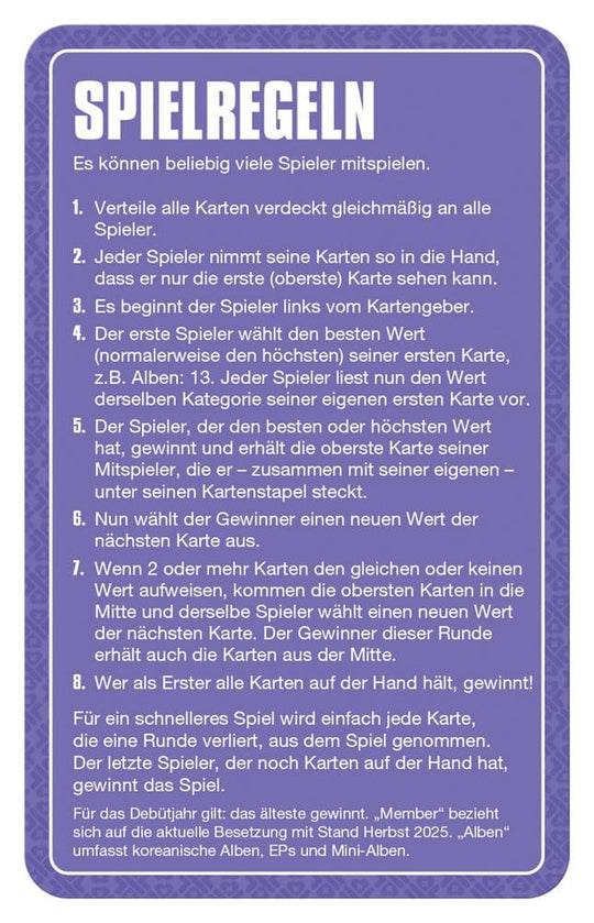 K-Pop Card Game Top Trumps *German Version*