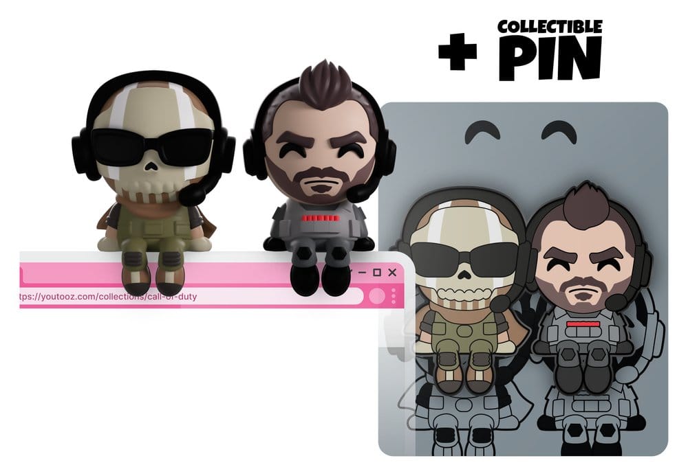 Call of Duty Vinyl Figures Ghost & Soap Monitor Buddiez 7 cm