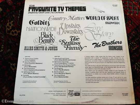 Your Favourite TV Themes - Geoff Love & His Orchestra. LP.