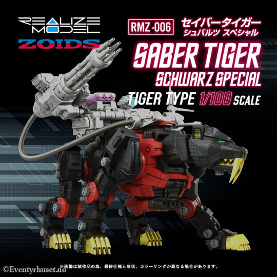 Zoids Plastic Model Kit 1/100 RMZ-006 Saber Tiger Schwarz Special (Reproduction) 19 cm Manga & Anime