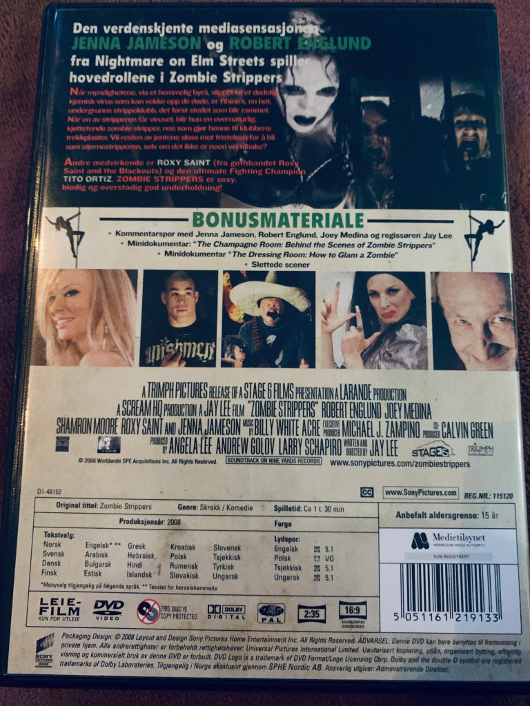 Zombie Strippers Unrated. DVD leiefilm. DVD