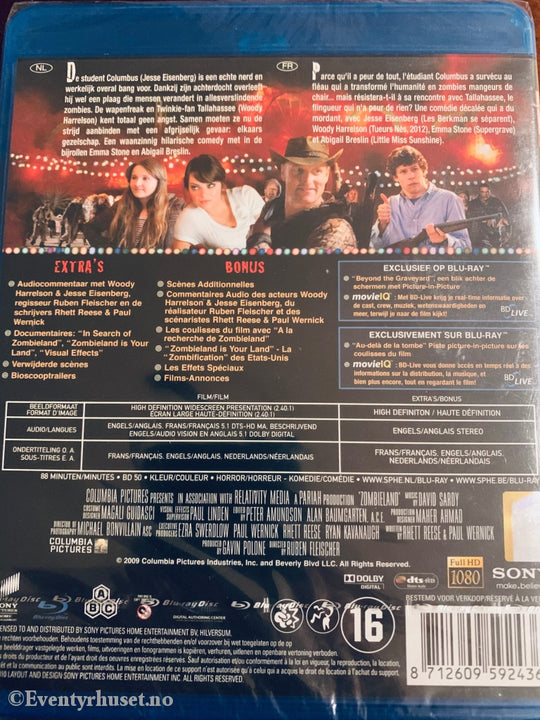Zombieland. 2009. Blu-Ray. Ny I Plast! Blu-Ray Disc