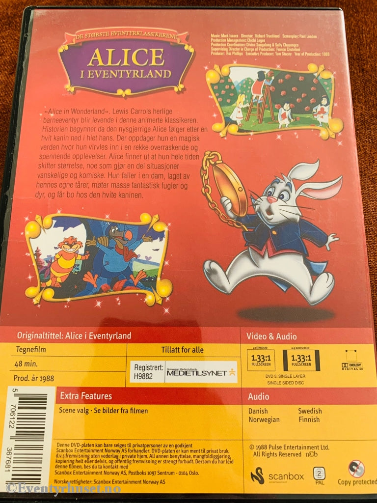 Alice I Eventyrland. 1988. Dvd. Dvd
