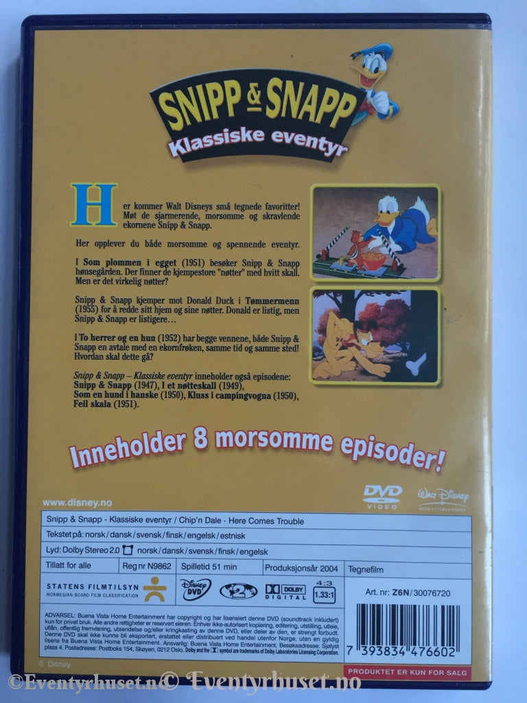 Disney Dvd. Snipp And Snapp. Dvd