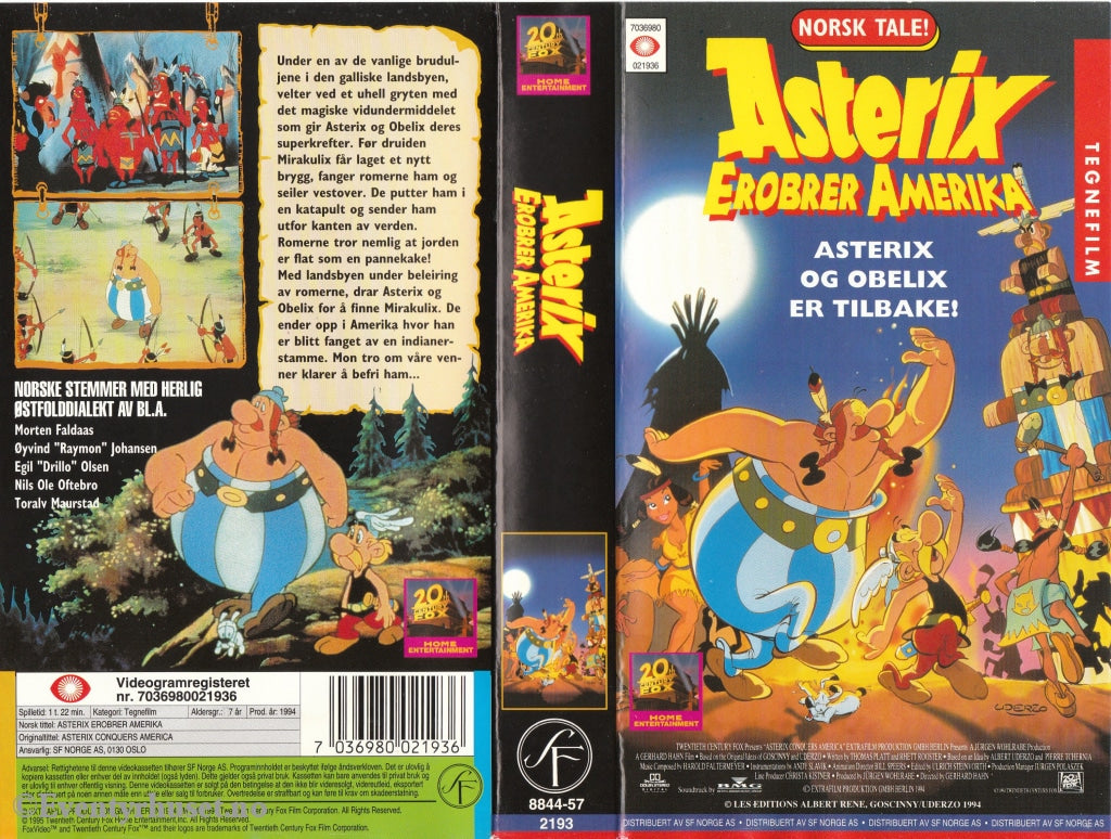 Download / Stream: Asterix Erobrer Amerika. 1994. Vhs. Norwegian Dubbing. Vhs