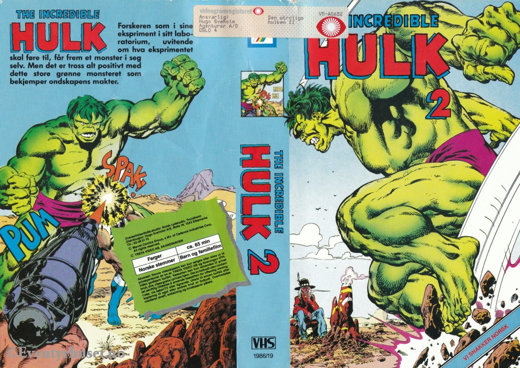 Download / Stream: Den Utrolige Hulken. Vol. 2. Vhs Big Box. Norwegian Dubbing.