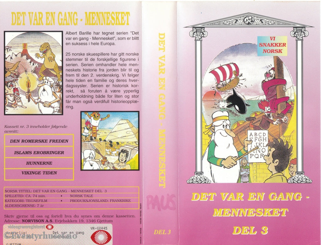 Download / Stream: Det Var En Gang Et Menneske. Vol. 3. Vhs. Norwegian Dubbing. Vhs