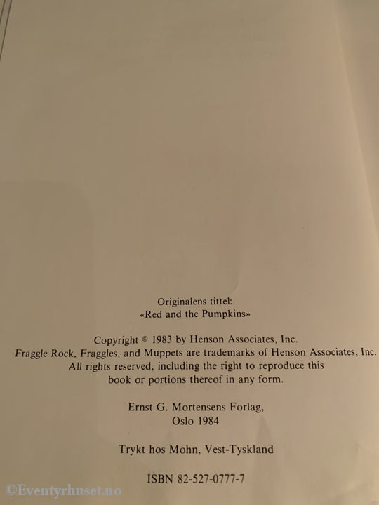 En Fragglebok - Jim Hensons Vips Og Gresskarfrøet. 1984. Fortelling