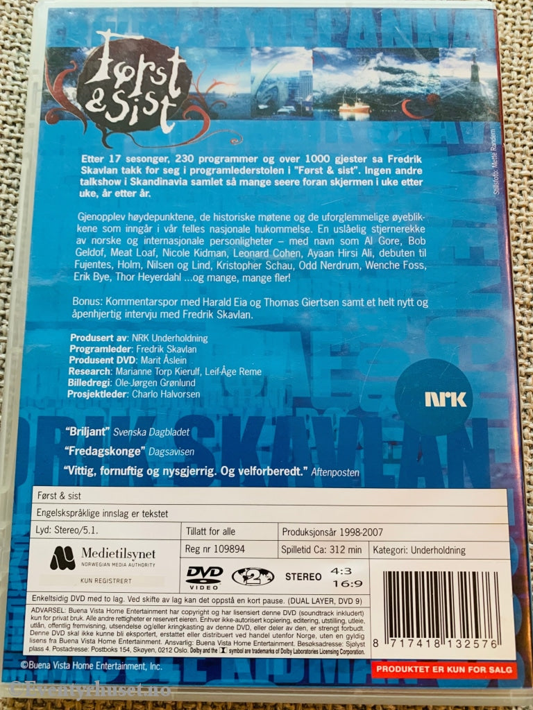 Først & Sist (Nrk). 1998-2007. Dvd. Dvd