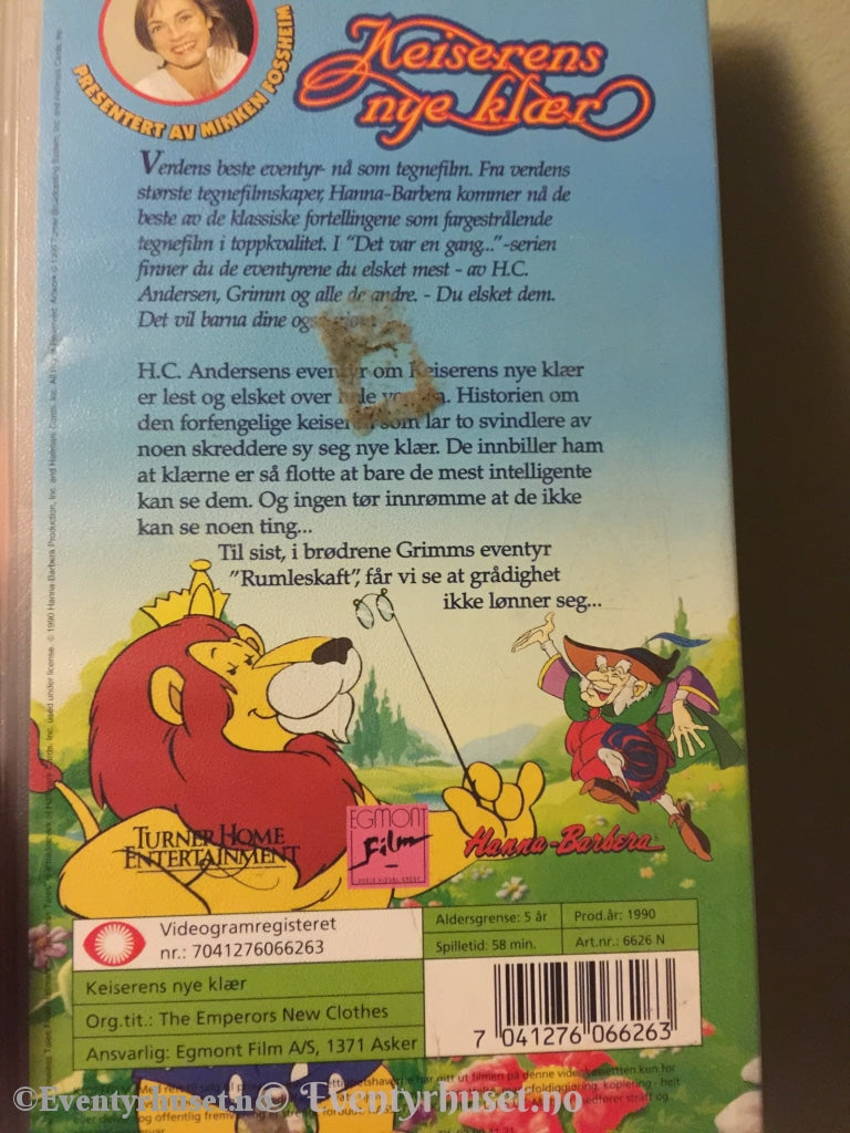 H. C. Andersen. 1990. Keiserens Nye Klær. Presentert Av Minken Fossheim. Vhs. Vhs