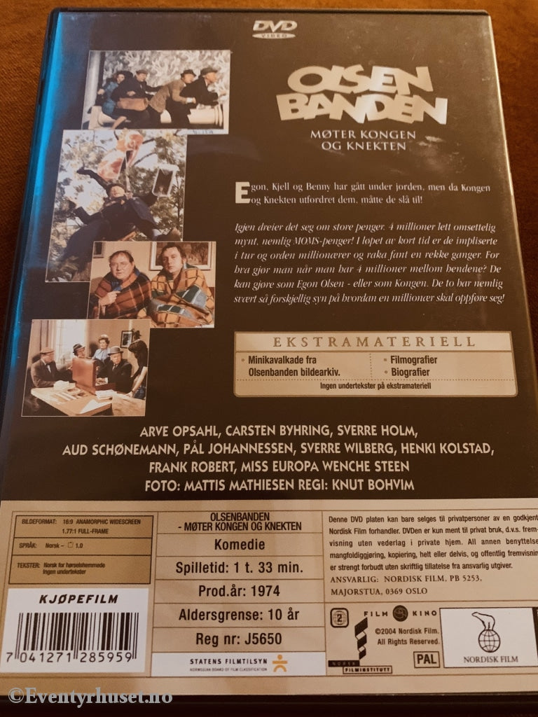 Olsenbanden. Vol. 05. Olsenbandens Møter Kongen Og Knekten. 1974. Dvd. Dvd