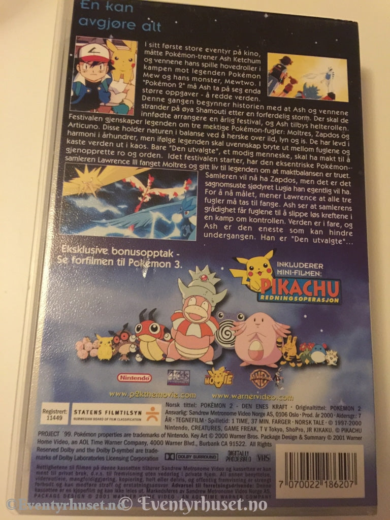 Pokémon Filmen 2. Den Enes Kraft. 2000. Vhs. Vhs