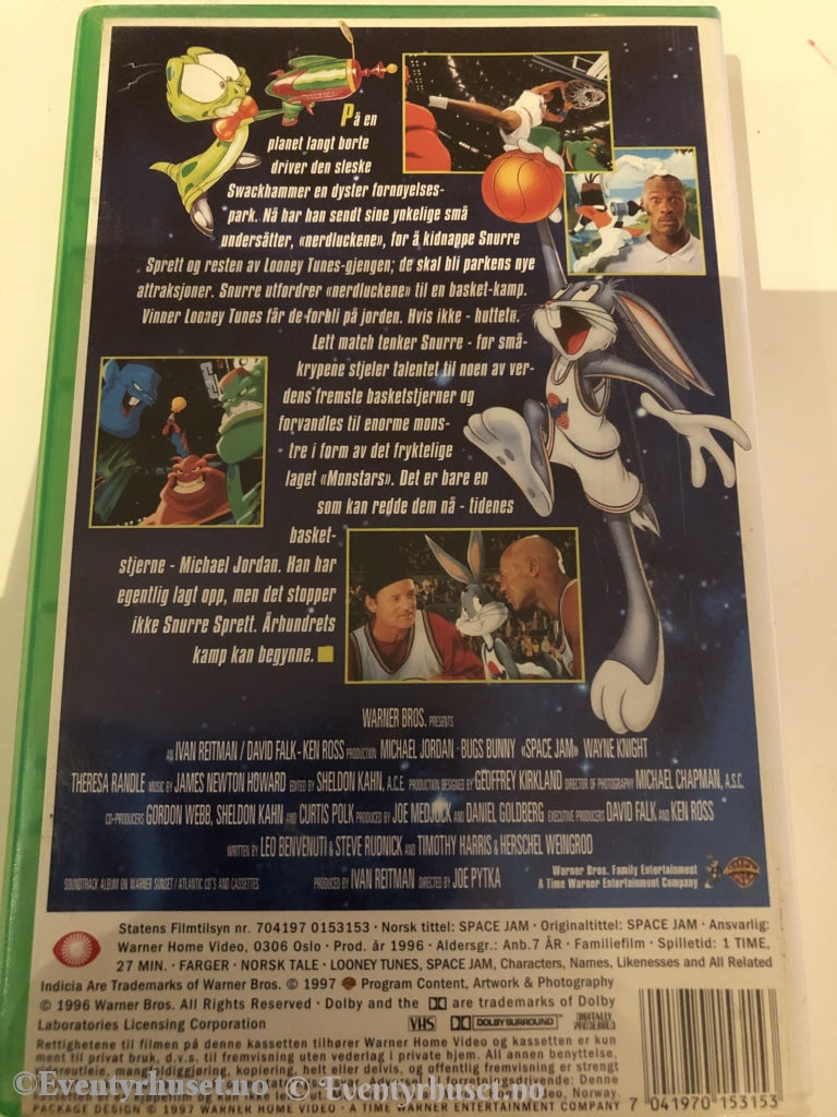 Space Jam. Snurre Sprett Og Michael Jordan. 1996. Vhs. Vhs