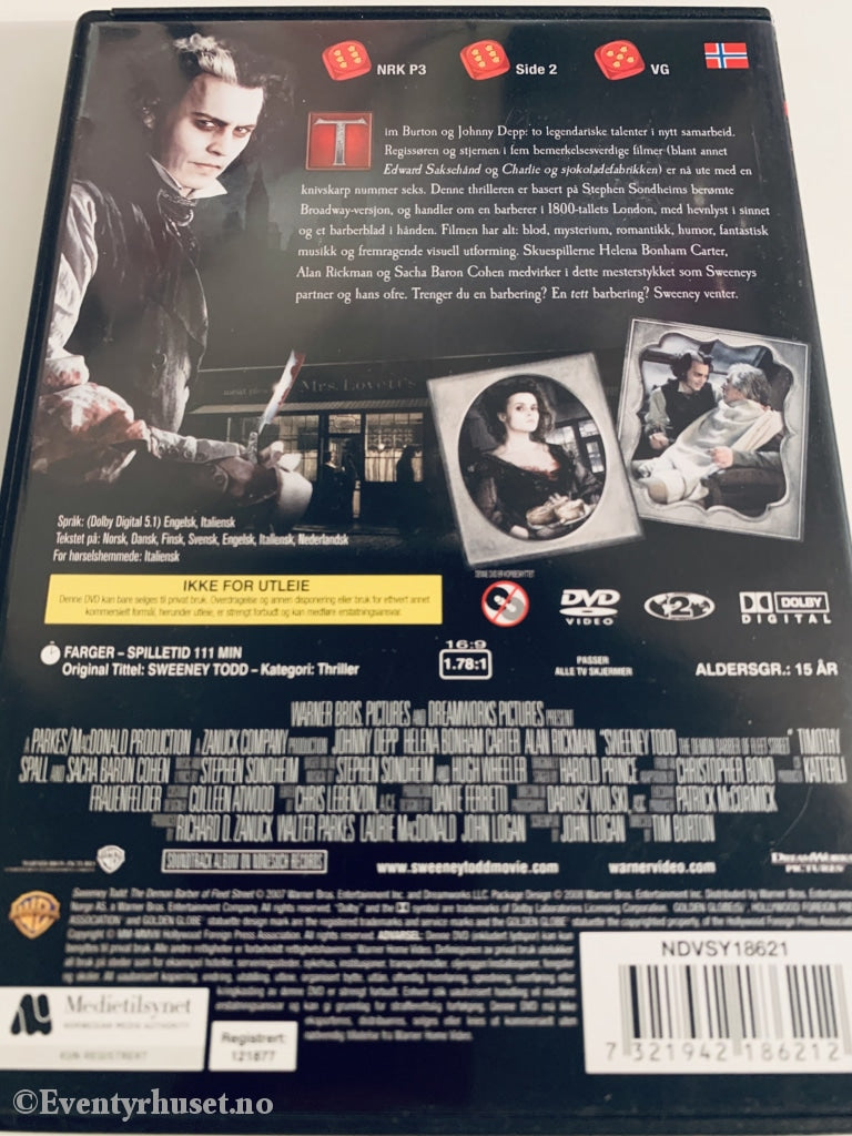 Sweeney Todd. 2007. Dvd. Dvd