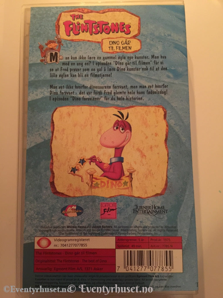 The Flintstones. 1994 (1975). Dino Går Til Filmen. Vhs. Vhs