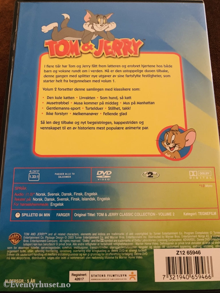 Tom & Jerry. Samlede Narrestreker. Vol. 2. 2003. Dvd. Dvd