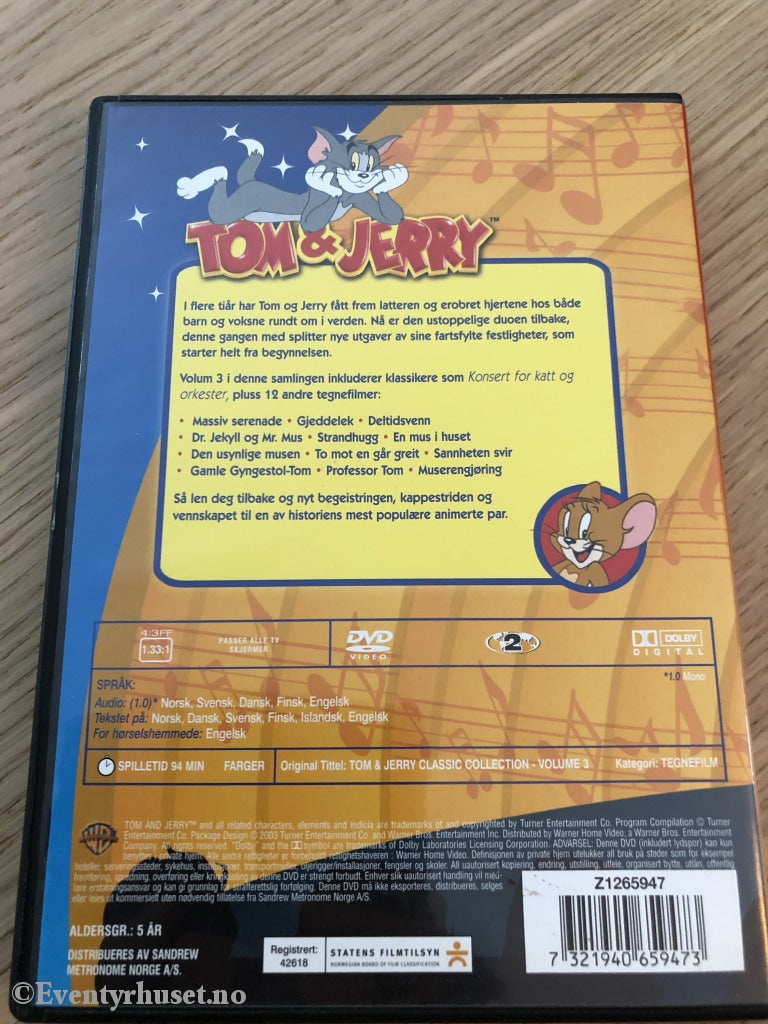 Tom & Jerry. Samlede Narrestreker. Vol. 3. 2003. Dvd. Dvd